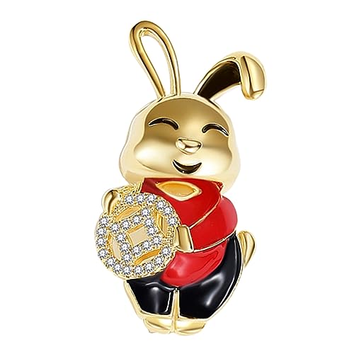 TOPPERFUN Damen Kaninchen Brosche Süße Anstecknadel für Frauen Bling Brosche Metall Tierbrosche für Kleidung für Ostern von TOPPERFUN