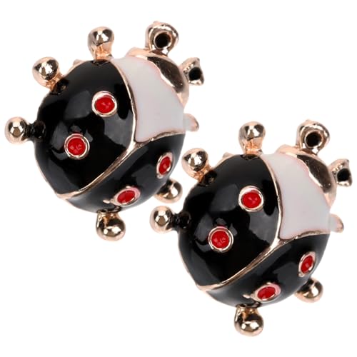 TOPPERFUN Niedliche Marienkäfer Ohrstecker für Damen und Mädchen Hautfreundlich Langlebig Modischer Schmuck Passend zu Freizeit Formeller Kleidung Schwarzer Ladybug Ohrschmuck von TOPPERFUN