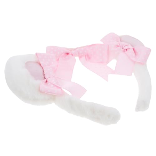 TOPPERFUN Niedliches Bärenohren Haarreif mit Großer Schleife Plüsch Tier Haarband für Mädchen Weiches Kostümzubehör für Karneval Geburtstag Weihnachtsfeier und Fasching von TOPPERFUN