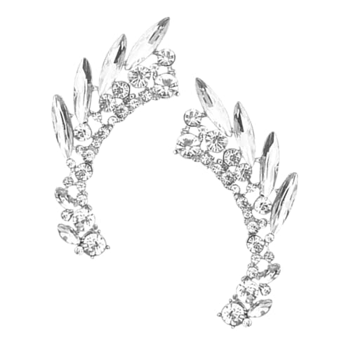 TOPPERFUN Ohrklemme Damen Ohrringe mit Strassbesatz Leicht und Robust Clip Ohrclips für Frauen und Mädchen Modischer Schmuck Silberfarbene Ohrklemmen Trendige Accessoires von TOPPERFUN