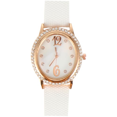 TOPPERFUN Ovalförmige Damenuhr mit Strassbesatz Analog Armbanduhr Leichtes Design Weiß Für Büro und Freizeit TOPPERFUN Ovalförmige Damenuhr mit Strassbesatz Analog Armbanduhr Leichtes Design Weiß Für Büro und Freizeit von TOPPERFUN