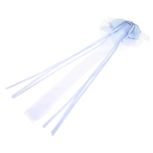 TOPPERFUN Oversize Schleifen Haarspange mit Spitzenbordüre Hellblau Lolita Haarschmuck für Ponytail und Dutt Großer Schleifen knoten Haarclip für Mädchen und Damen Eleganter Haarschmuck für von TOPPERFUN