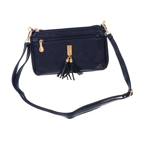 TOPPERFUN PU Damen Umhängetasche mit Modischem Tassel Kleine Quadratische Crossbody Bag in Leichte Schultertasche für Arbeit Shopping und Freizeit Vielseitig und Elegant für Alltag und von TOPPERFUN