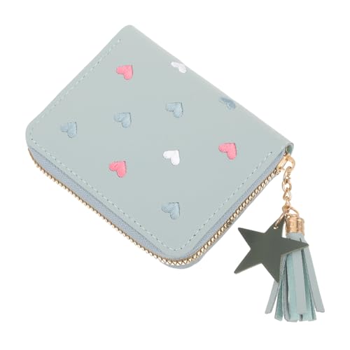 TOPPERFUN PU Geldbörse Damen Klein Münzfach mit Quasten Anhänger für Alltag Reisen und Partys für Kleine Gegenstände für Frauen von TOPPERFUN