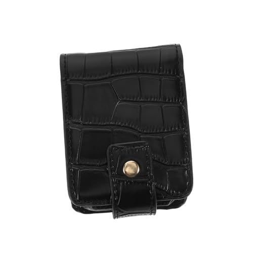 TOPPERFUN PU Lippenstift Aufbewahrungsbox Reise Kosmetiktasche Mini Organizer Kompakt Leicht Tragbar Für Lippenstifte Lippenpflege Schmuckbox Schwarz von TOPPERFUN