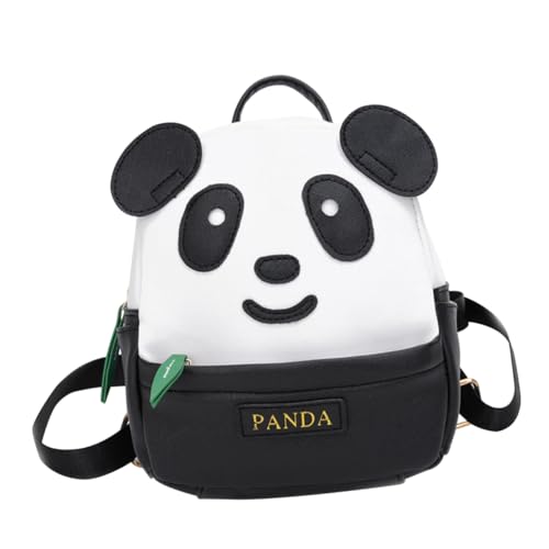 TOPPERFUN Panda-Muster Rucksack Klein Schwarz Für Jungen Mädchen Cartoon Schulrucksack Mit Verstellbaren Schultergurten Aus Hochwertigem Material Tragbar Für Reisen Und Outdoor-aktivitäten von TOPPERFUN