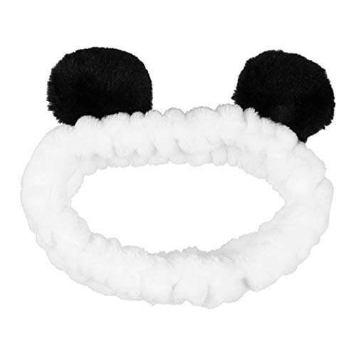 TOPPERFUN Panda Ohr Stirnband für Weiches Elastisches Haarband Schwarz für Sport Kosmetik und Tägliche Nutzung Haarschmuck mit Tierischem Design von TOPPERFUN