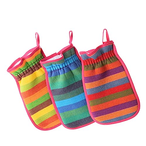 TOPPERFUN Peelinghandschuhe Unisex 3 Stück Körperpeeling Badetuch für Sanfte Hautreinigung Duschhandschuhe für Effektive Hautpflege und Massage von TOPPERFUN