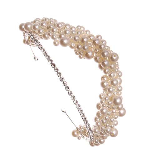 TOPPERFUN Perlen Haarband Für Frauen Stirnband Mit Strass Für Brautjungfern Hochzeit Party Zubehör Kopfbedeckung Für Strandhochzeiten Und Jubiläen von TOPPERFUN