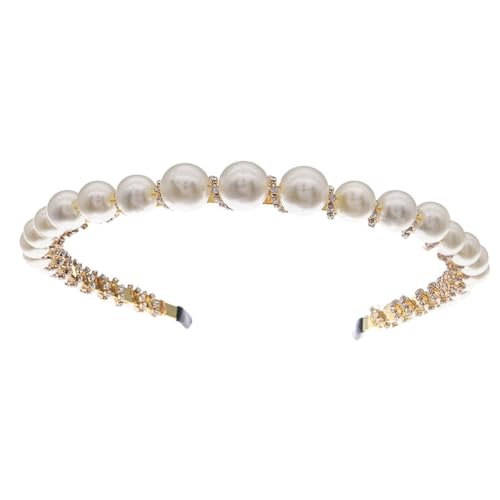 TOPPERFUN Perlen Haarband Handgefertigt Damen Stirnband für Hochzeit Party Geburtstag Leichtes Langlebiges Brautschmuck Accessoire Charmantes Glänzendes Design von TOPPERFUN