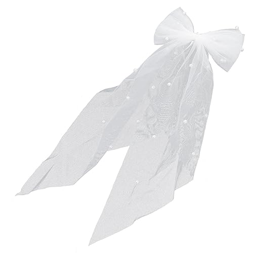 TOPPERFUN Perlen Haarspange Mit Schleifenband Eleganter Haarschmuck Für Bräute Mädchen Und Hochzeitsgäste Für Feiern Partys Und Besondere Anlässe von TOPPERFUN