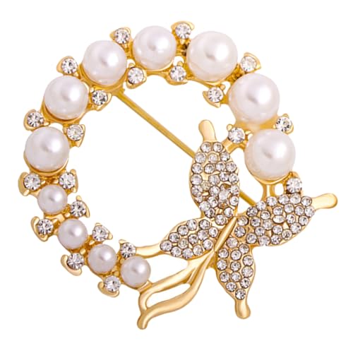 TOPPERFUN Perlen Schmetterling Brosche mit Strasssteinen für Damen Elegantes Kleidungsaccessoire für Pullover Hemden und Hochzeiten Langlebig und Funkelnd Perfektes für Frauen von TOPPERFUN