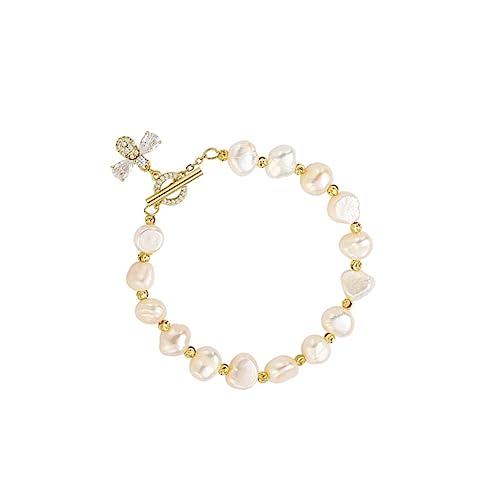 TOPPERFUN Perlenarmband Für Damen Modearmband Mit Imitation Perlen Armbandschmuck Für Handgelenk Handgelenkkette Für Frauen Damenschmuck Für Alltag Und Feiern von TOPPERFUN