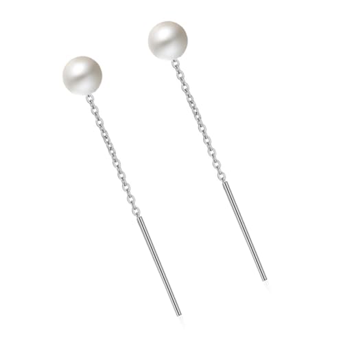 TOPPERFUN Perlenohrringe Damen Kupfer mit Weißgoldbeschichtung Schlichte Ohrstecker Schmuck für Geburtstag Party Alltag und Besondere Anlässe von TOPPERFUN