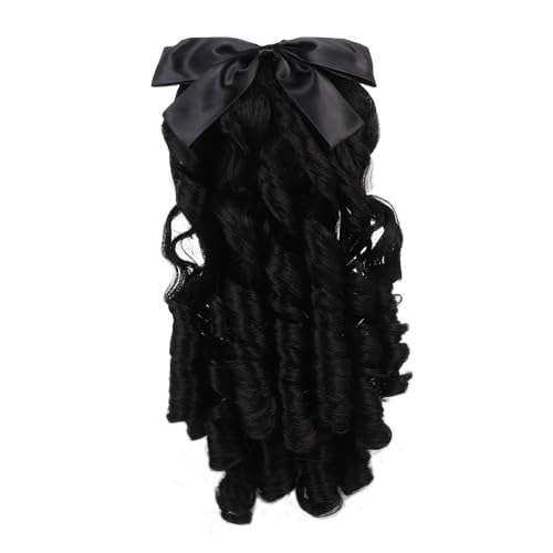 TOPPERFUN Perücke Pferdeschwanz Hippie Perücke Damen Lange Extensions Gekräuselte Haarschmuck Für Damen n Haarschmuck Lockig Retro Haarknoten Hochzeit Frau von TOPPERFUN