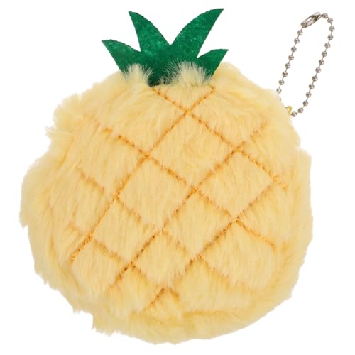 TOPPERFUN Plüsch Ananas Münzgeldbörse für Flauschig Keychain Anhänger Kleine Geldbörse Kompakt Leicht Tragbar für Mädchen Schulranzen Zubehör von TOPPERFUN