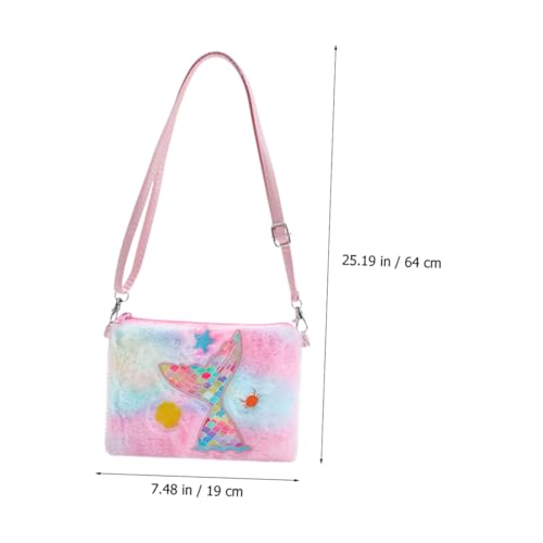 TOPPERFUN Plüsch Umhängetasche Mädchen Kuschelige Schultertasche Kleine Crossbody Geldbörse Süße Coin Storage Pouch Leicht Tragbar Outdoor Tasche von TOPPERFUN