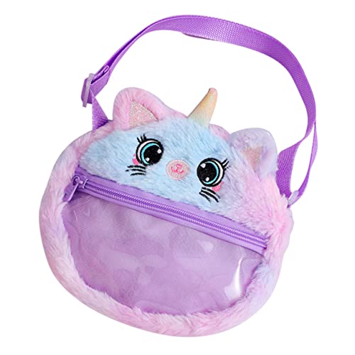 TOPPERFUN Plüsch Umhängetasche Mini-Crossbody-Handtasche Handtasche Kunstpelz Flauschige Tiertasche Cartoon-Einkaufstasche Mini-Rucksack Kunstpelz Geschenktasche Mädchen Karikatur von TOPPERFUN