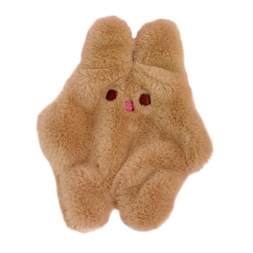 TOPPERFUN Plüschhase Münzgeldbörse mit Reißverschluss Kleine Karten Geldbörse für Frauen Mädchen Kuscheliges Portemonnaie für Kosmetik und Kleingeld Tragbar Weiches Material Khaki von TOPPERFUN