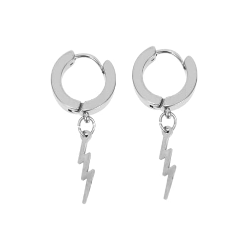 TOPPERFUN Punk Style Edelstahl Ohrschmuck Unisex Ohrringe Lang Motiv Stylische Ohrdekoration Silber von TOPPERFUN