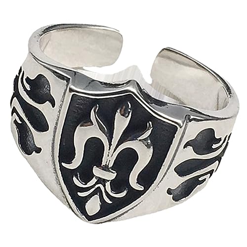 TOPPERFUN Vintage Punk Offener für Verstellbarer Herrenring Metall Ringschmuck für Festivals und Alltag Dekorativer für Herren Retro Stil TOPPERFUN Vintage Punk Offener für Verstellbarer Herrenring Metall Ringschmuck für Festivals und Alltag Dekorativer für Herren Retro Stil von TOPPERFUN