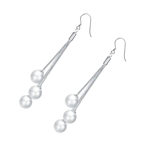 TOPPERFUN Quasten perlen ohrringe aus Sicherer Legierung Leichte Lange Ohrhänger für Damen und Mädchen Modischer Schmuck Passend zu Verschiedenen Frisuren und Outfits Langlebig und von TOPPERFUN