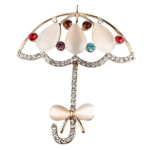 TOPPERFUN Regenschirm Brosche Strass Metall Anstecknadel Für Damen Elegantes Kleidungszubehör Für Schals Hüte Und Anzüge Langlebig Und Einfach Zu Befestigen von TOPPERFUN