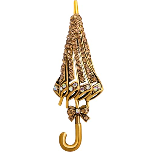 TOPPERFUN Regenschirm Brosche Pin für Damen und Herren Metallanstecknadel mit Strassdekoration Anstecknadel für Kleidung Schals und Hüte Brosche für Besondere Anlässe und Everyday Style von TOPPERFUN
