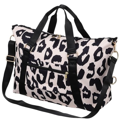 TOPPERFUN Reisetasche Groß mit Abnehmbarem Schultergurt Hochwertige Oxford Tasche für und Camping Modisches Kuhmuster für Damen von TOPPERFUN