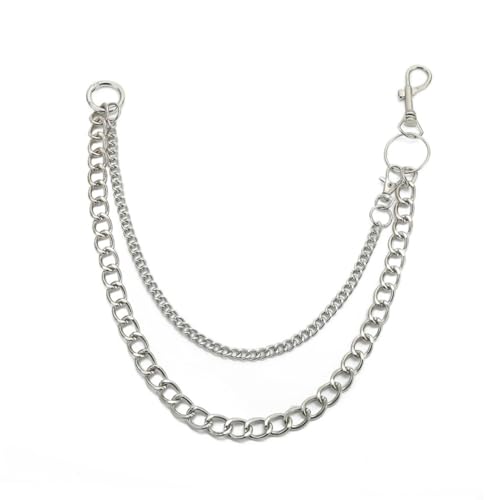 TOPPERFUN Metall Taillenkette Lange Punk Hosenkette Jeanskette Für Damen Mädchen Mit Schlüsselanhänger Funktion Taschenketten Gürtel Kette von TOPPERFUN