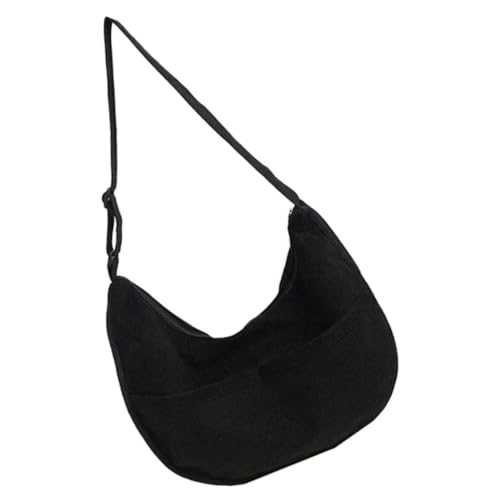 TOPPERFUN Retro Umhängetasche Damen Groß Kapazität Schultertasche aus Cord Canvas mit Reißverschluss Leicht und Vielseitig für Alltag und Freizeit von TOPPERFUN