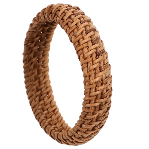 TOPPERFUN Rattan Armreif für Frauen Klobiges Armband im Boho Stil Geflochtener Rattan Bangle Ethno Design Handgefertigter Schmuck für Partys und Anlässe von TOPPERFUN