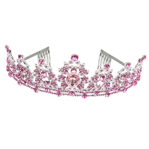 TOPPERFUN Rhinestone Brautkrone Tiara Haarschmuck Silber Barockstil Leicht Elegant für Hochzeit Brautjungfern Mädchen von TOPPERFUN