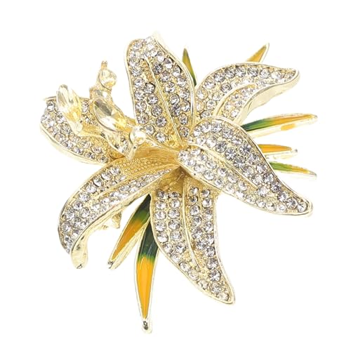 TOPPERFUN Rhinestone Lily Brosche für Damen Anpassbare Blumen Anstecknadel für Anzüge und Kleider für Hochzeiten und Besondere Anlässe Strahlendes Design mit Funkelnden von TOPPERFUN