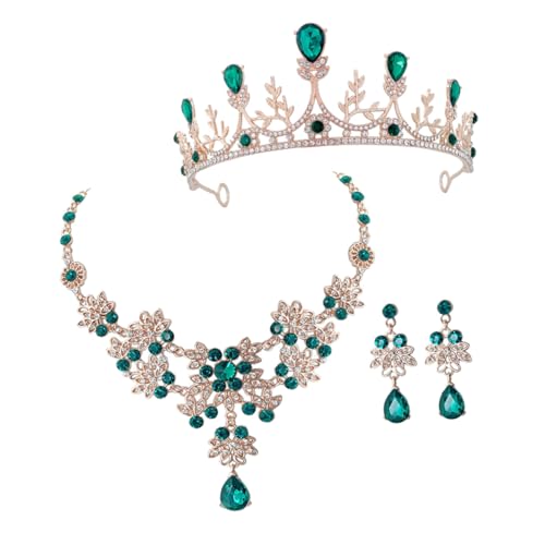 TOPPERFUN Rhinestone Schmuckset Damen Ohrringe Halskette Set für Hochzeit Geburtstag Party Brautschmuck mit Langlebigem und Filigraner Verarbeitung von TOPPERFUN