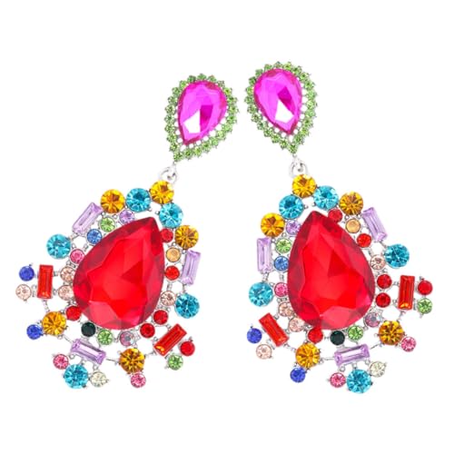 TOPPERFUN Rhinestone Tropfen Ohrringe Damen Wasserfall Design Leicht Elegant Brautschmuck für Hochzeit Party und Festlichkeiten von TOPPERFUN