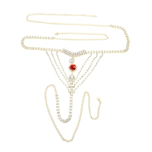 TOPPERFUN Rhinestone Unterwäsche Kette Damen Thong Body Schmuck für Tanz Hochzeit und Besondere Anlässe Modisches Accessoire Rhinestone und und Atemberaubend von TOPPERFUN