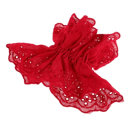 TOPPERFUN Doppellagige Spitzen-haarbänder Mit Roter Spitze Elastisches Haargummi Für Pferdeschwanz Scrunchies Für Frauen Und Mädchen Haarstyling Accessoire von TOPPERFUN