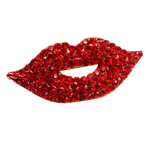 TOPPERFUN Rote Lippen Brosche mit Strasssteinen Modisches Ansteckaccessoire aus Eleganter Suit Pin für Party und Kleidung Auffälliger Schmuck für Damen Stilvolle Brustnadel TOPPERFUN Rote Lippen Brosche mit Strasssteinen Modisches Ansteckaccessoire aus Eleganter Suit Pin für Party und Kleidung Auffälliger Schmuck für Damen Stilvolle Brustnadel von TOPPERFUN