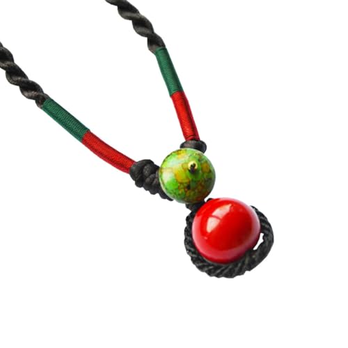 TOPPERFUN Roter Ethno Halskette Damen Handgefertigt Rote Perlen Stilvolle Clavicle Kette Langlebiger Schmuck für Alltag Geburtstage Festivals und Besondere Anlässe von TOPPERFUN
