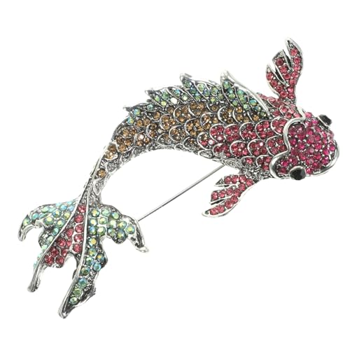 TOPPERFUN Roter Koi Brosche für Damen Anstecknadel Robustem Material für Kleidung Hüte Schals und Rucksäcke Geschenkidee für Besondere Anlässe von TOPPERFUN