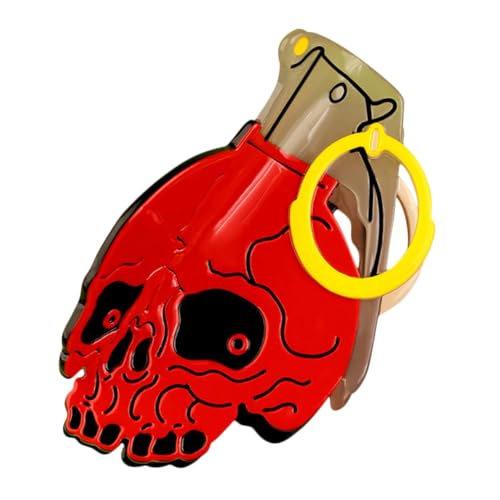 TOPPERFUN Roter Zellulose-acetat Haarkralle mit Totenkopf-motiv Großer Rutschfester Haarclip für Damen Fester Sitz Lustiges Accessoire für Halloween-partys Alltag und Vielseitiges Styling von TOPPERFUN