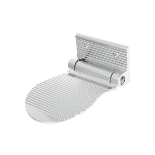 TOPPERFUN Rutschfester Duschfußhocker Fußstütze aus Langlebigem Silber Aluminium Platzsparendes Rostfreies Pedal für Senioren Schwangere Vielseitig Einsetzbar im Badezimmer und Zuhause von TOPPERFUN