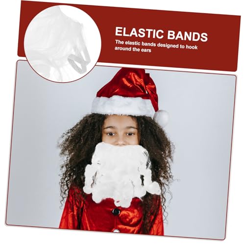 TOPPERFUN Santa Claus Perücke und Weihnachtsbart Set Weißes Haar und mit Elastischem Band Hautfreundliches Material Bequemer Sitz für Nikolaus Kostüm und Weihnachtsfeier von TOPPERFUN