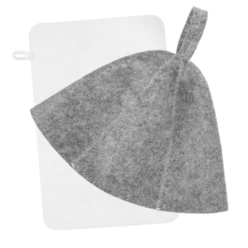 TOPPERFUN Saunahaube Aus Filz Für Herren Und Damen Wiederverwendbar Schützt Vor Überhitzung Für Naturhaar Locken Und Langes Haar Bequemer Hut Für Sauna Und Duschbereich von TOPPERFUN