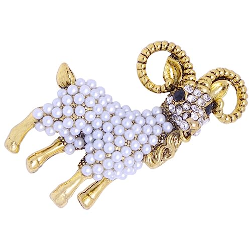 TOPPERFUN Schaf Brosche mit Perlen Anstecknadel für Frauen für Schals und Kleidung Handgefertigte Tierbrosche Einzigartiges für Besondere Anlässe von TOPPERFUN