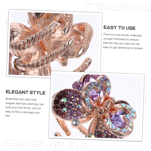 TOPPERFUN Schmetterling Haarklammer Strasssteinen Haarclip für Dickes Langes Haar Stabile Haarklammer Damen Styling Zubehör Rutschfest Mittlere Modisch und Komfortabel von TOPPERFUN