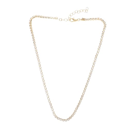 TOPPERFUN Schmuck Damen Halskette mit Funkelnden Strasssteinen Stilvolle Goldfarbene Clavicle Chain für Modische Frauen Vielseitig Kombinierbar für Partys und Alltag von TOPPERFUN