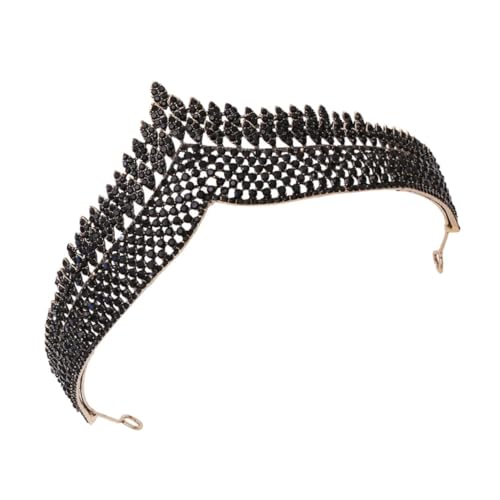 TOPPERFUN Schwarze Barock Tiara Funkelnden Kristallen Braut Krone Haarschmuck für Hochzeit Fest und Besondere Anlässe Damen Accessoire von TOPPERFUN