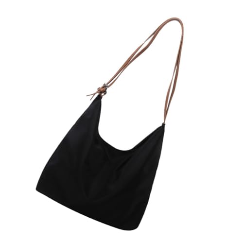 TOPPERFUN Schwarze Damen Handtasche Single Shoulder Bag mit Großer Kapazität Modische Umhängetasche für Alltag Shopping und Reisen Eleganter Tragbarer Aufbewahrungsbeutel von TOPPERFUN